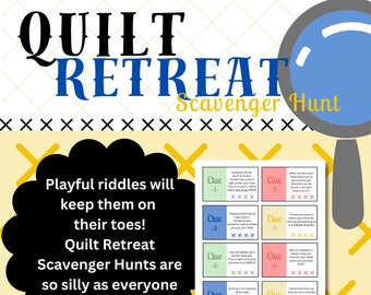 QUILT GAME, Quilt Retreat Scavenger Hunt, Instant Digital Download, Printable Game, Quilty Cobb