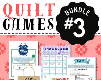 QUILT GAME, Spiel Bundle, druckbares Spiel Paket, sofortiger digitaler Download, Quilty Cobb