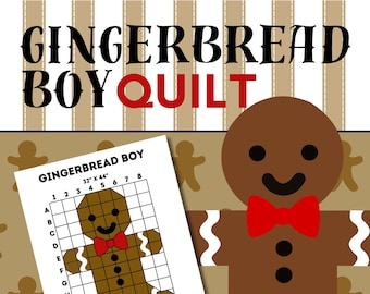 QUILT PATTERN, Gingerbread Man, Boy, Throw Size Quilt Pattern, Super Simple, Digital Download, Printable Pattern, Quilty Cobb