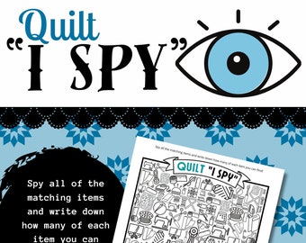 QUILT GAME, I Spy Game, Instant Digital Download, Printable Game, Quilty Cobb