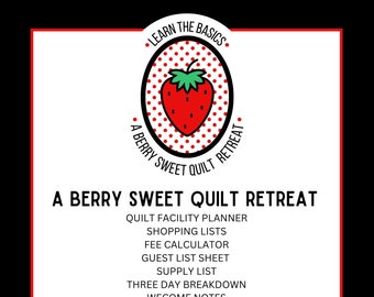Quilt Retreat Planner: 22 Seiten Handbuch, Erdbeere Thema (Digitaler Download)