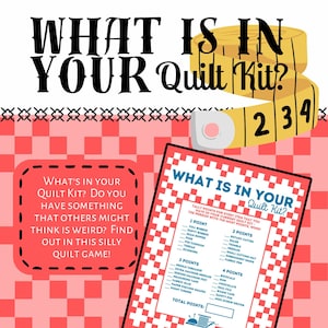 QUILT SPELLEN, Wat zit er in je quiltpakket? Direct digitaal downloaden, afdrukbare games, Quilty Cobb
