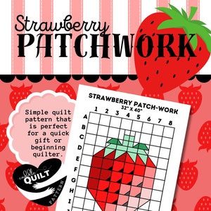 Puede incluir: Un patrón de acolchado imprimible para una colcha de retazos de fresa. El patrón mide 81 cm por 101 cm e incluye una cuadrícula con letras y números para ayudar a las acolchadoras a seguir el patrón. El patrón está diseñado para una acolchadora principiante.