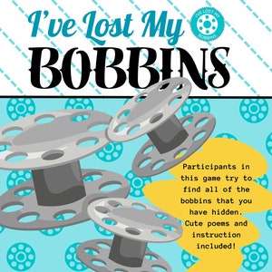 QUILT RETREAT GAMES,  Lost My Bobbins, Instant Digital Download, Printable Game, Quilty Cobb