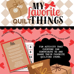 QUILT GAME, My Favorite Things, Gift Exchange, Instant Digital Download, Printable Game, Quilty Cobb