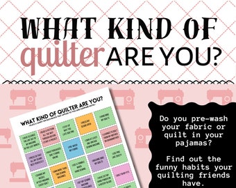 QUILT GAME, What Kind Of Quilter Are You? Instant Digital Download, Printable Game, Quilty Cobb