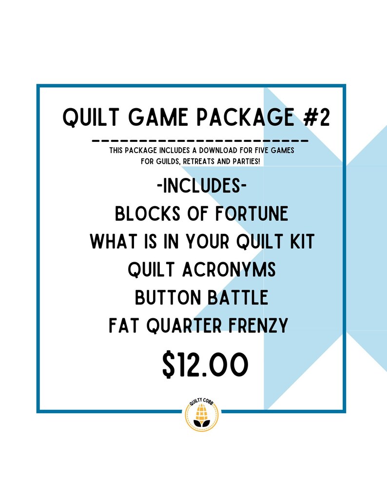 Quilt Game Package Quilt Guild Games Digital Downloads Etsy