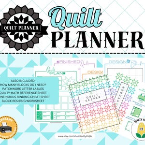 Pacote de Planejador de Colchas: Folhas de Dicas de Design e Matemática (Download Instantâneo para Imprimir)
