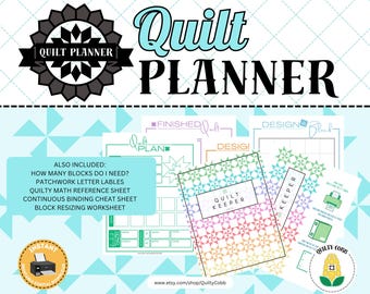 Quilt Planner Bundle: Design & Math Cheat Sheets (Printable Instant Download)