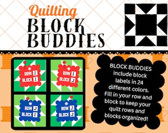 Quilt Cheat Sheets, Block Buddies, Labels for quilt blocks, Digital Download