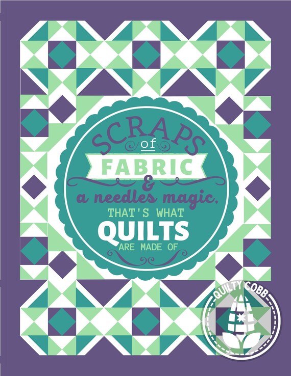 QUILT QUOTES Digital Download Printable Art Quilty Cobb Etsy