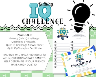 Quilt Retreat Activity, Quilting IQ Challenge,  Digital Download
