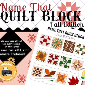 Fall Quilt Block Game: Name That Quilt, Printable (Digital Download)