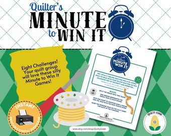 Quiltspel: minuut om te winnen: afdrukbare quiltretraite-activiteit (digitale download)