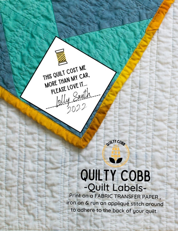 Quilt Labels, Funny Quilt Labels, Quilt Retreat, Gifts, Digital Product,  Printable, Download, Quilty Cobb 