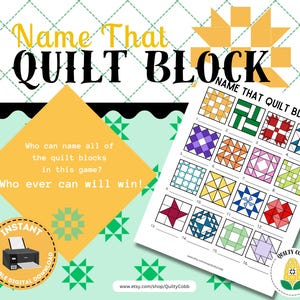 Name That Quilt Block Game: Printable Quilt Retreat Activity (Digital Download)