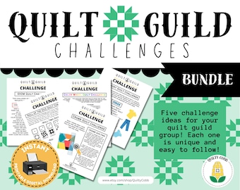 QUILT GUILD CHALLENGES, Bundle, Instant Digital Download, Printable Game, Quilty Cobb