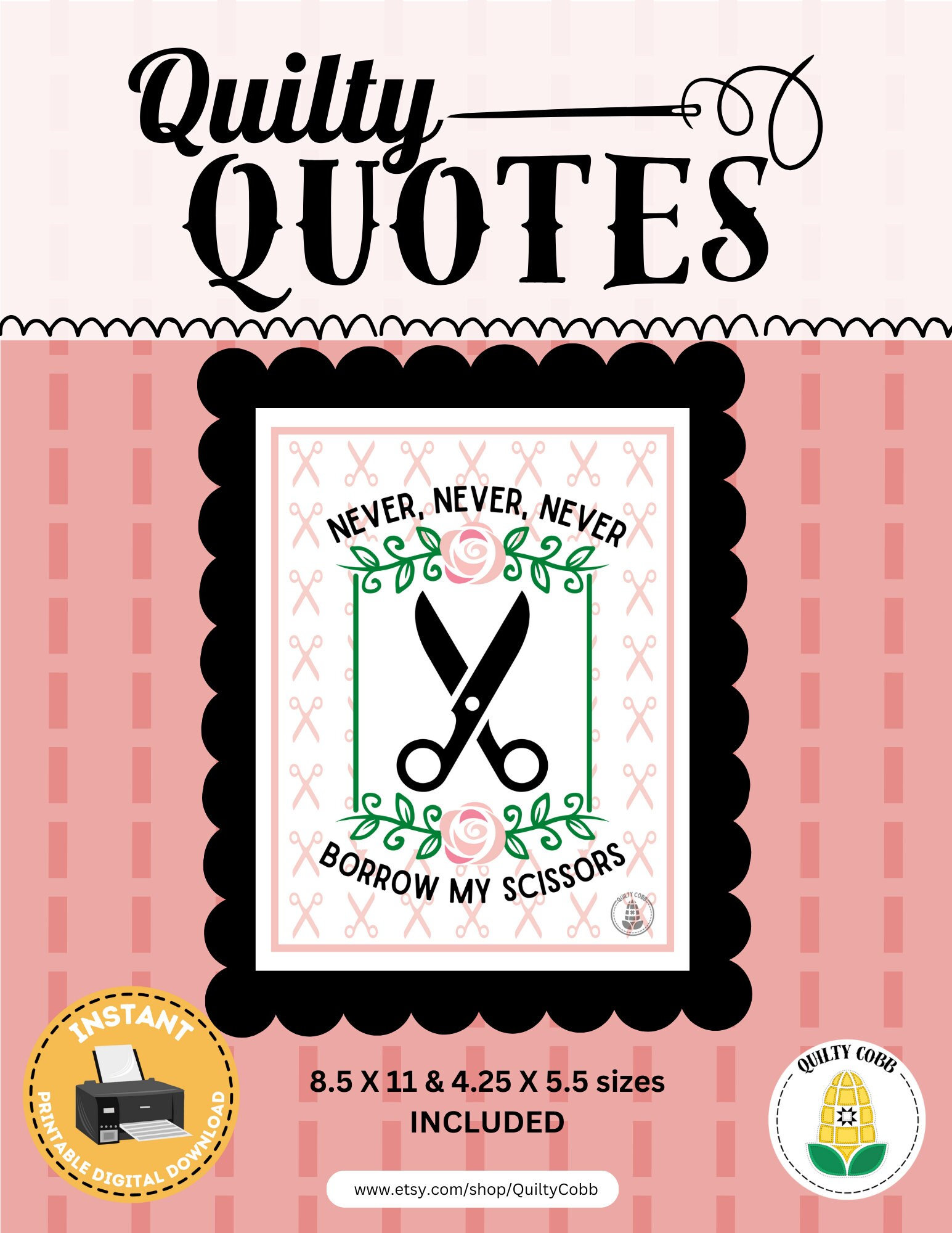 QUILT QUOTES, Digital Download, Printable Art, Quilty Cobb - Etsy