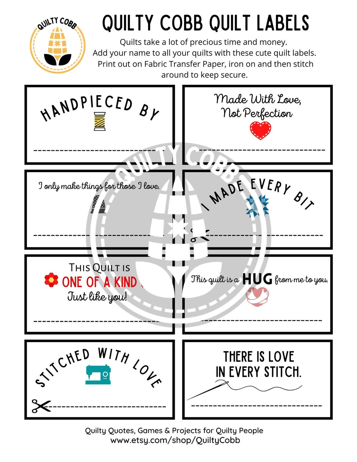 Quilt Labels Cute Quilt Labels Quilt Retreat Gifts Digital Etsy