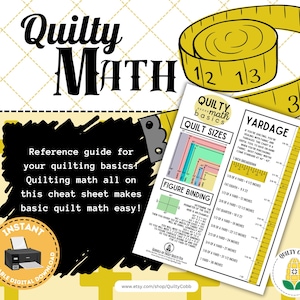 Quilt Math Cheat Sheet: Quilting Reference Guide (Digital Download)