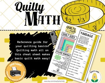 Quilt Math Cheat Sheet: Quilting Reference Guide (Digital Download)