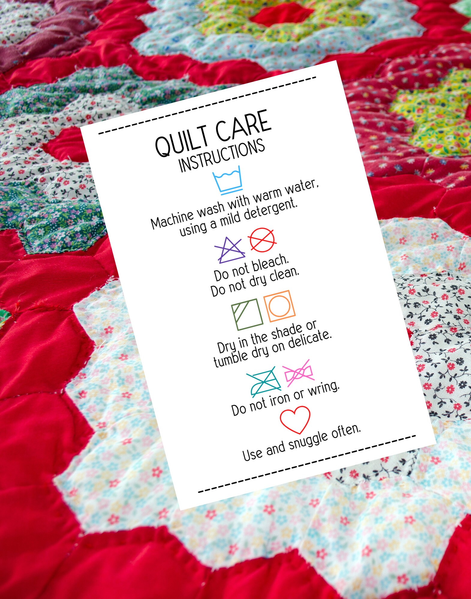 QUILT GIFT, Printable Quilt Care Instructions, Instant Digital Download, Quilty Cobb - Etsy