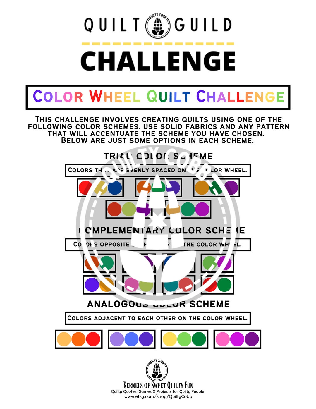Quilt Guild Challenge Color Wheel Challenge Quilt Retreat Etsy