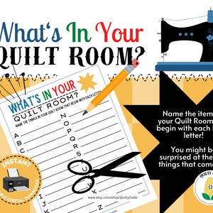 Quilt Room Game: Printable Icebreaker, Retreat Activity (Digital Download)