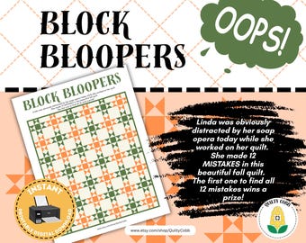 Quilt Game: Spot the Mistakes - Quilting Retreat Printable (Digital Download)