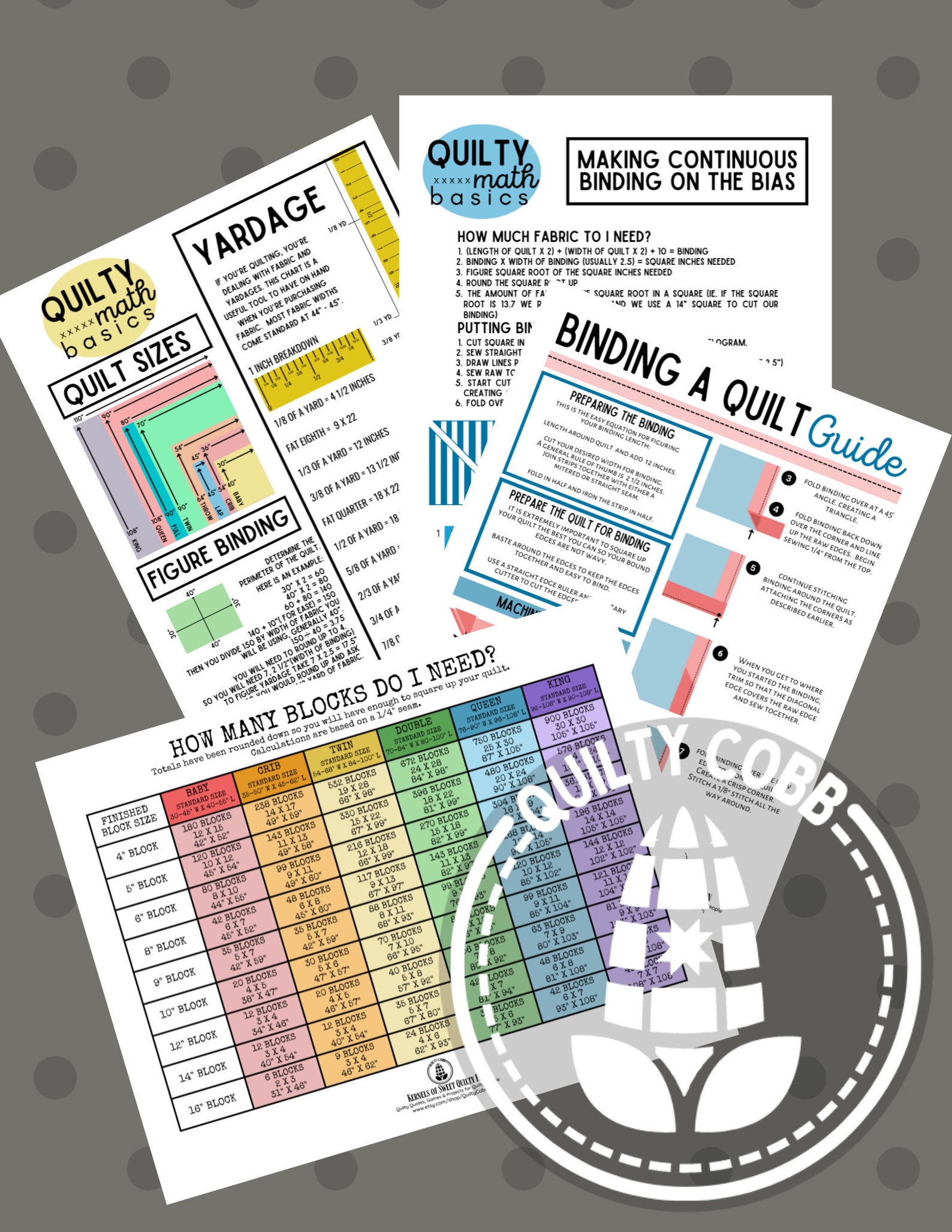 QUILT CHEAT SHEETS Instant Download Printable Quilt - Etsy