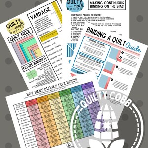 QUILT CHEAT SHEETS Instant Download Printable Quilt - Etsy