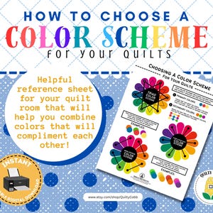 REFERENTIEGIDS QUILT, Kleurenschema, Cheatsheet, Instant digitale download, Afdrukbaar, Quilty Cobb