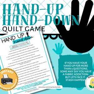 QUILT GAME, Hands Up, Guild, Retreat, Meeting Activity, Instant Digital Download, Printable, Quilty Cobb