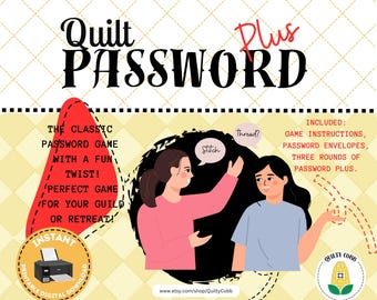Quilt Password Game: Printable Retreat Activity (Digital Download)