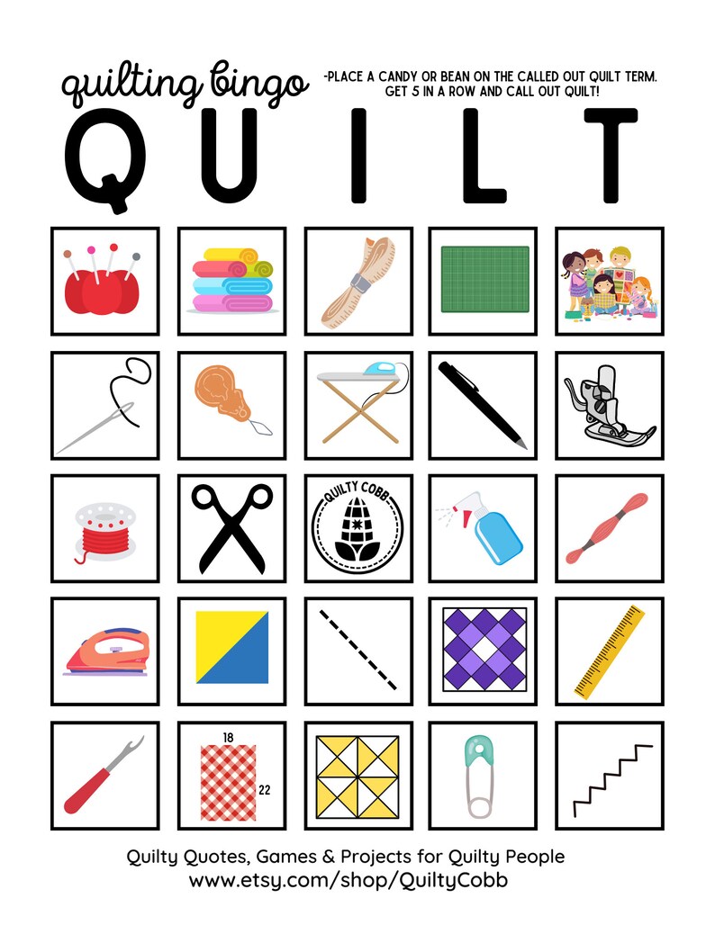 QUILT GAME Game Bundle Instant Digital Download Printable Etsy