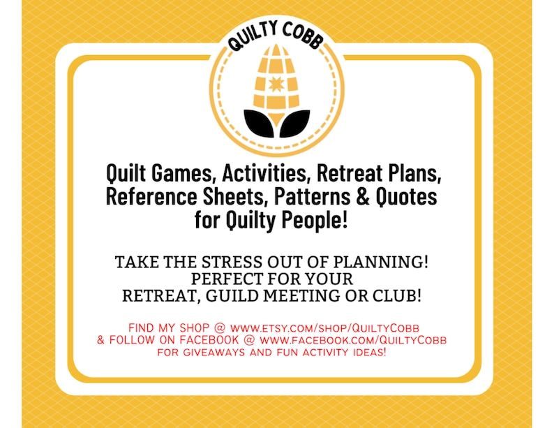 Quilt Riddles Game: Printable Quilt Retreat Activity (digital Download ...