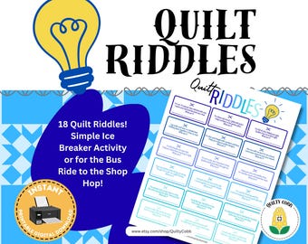 Quilt Riddles Game: Printable Quilt Retreat Activity (Digital Download)