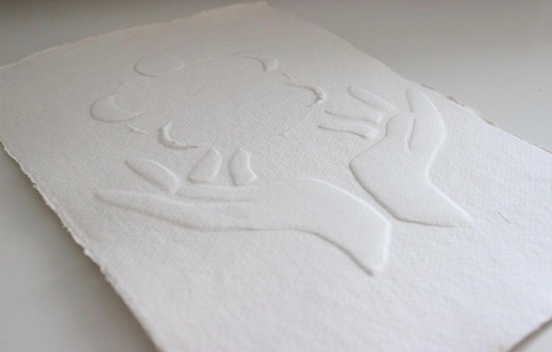 Imprint Abstract Original Art Embossed Series Cotton Rag Embossing Hand Made Paper Art The universe is in your hands