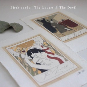 Arcana Series | Birth Cards | Tarot | Original Re-design | Spiritual | Hand Drawn | Print | Recycled Cotton Rag | Framed Art | Gift Set