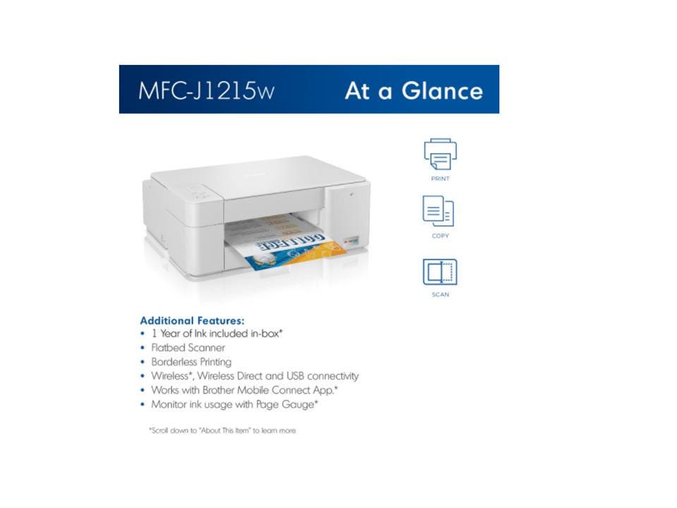 Brother MFCJ1215W Inkvestment Tank Multifunction Color Etsy