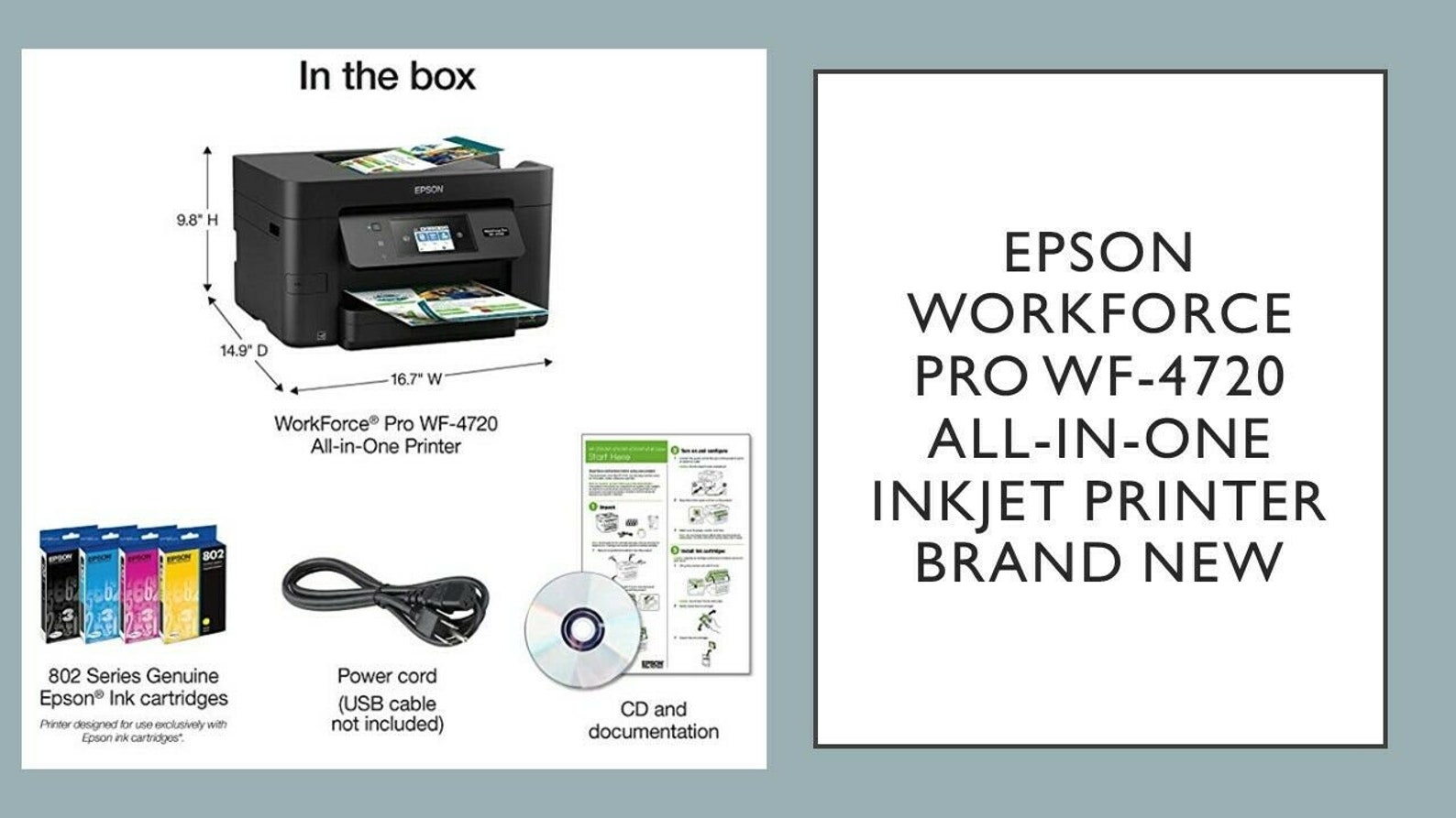 Epson Workforce Pro WF4720 Allinone Inkjet Printer BRAND Etsy