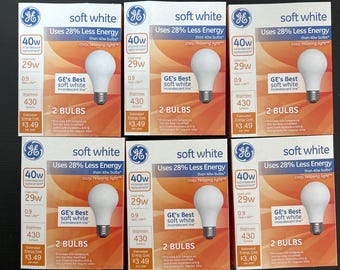 GE 40-Watt Soft White Light Bulbs: Dimmable A19, 430 Lumens (12-Pack)