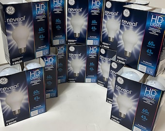 GE 60w Equivalent Light Bulbs: 48-Pack Reveal HD Light Radiant White
