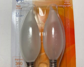 GE 40W Soft White Candelabra Bulbs: E12 Intermediate Base, 360 Lumens (2-Pack)