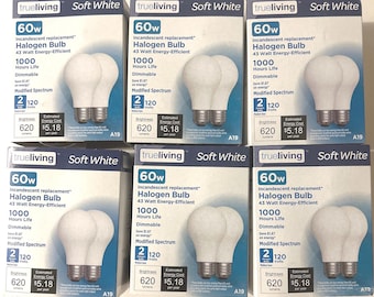 60 Watt Soft White Glühbirnen: Dimmbar A19, 620 Lumen (12-Pack)