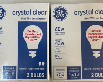GE 60Watt kristallklar 4 Glühbirnen Dimmbar Basic A19 Ersatz 2er Pack