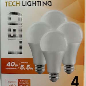Soft White LED Light Bulbs A19 E26 - 4 Pack