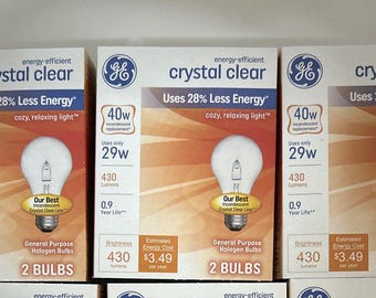 GE 40watt Crystal Clear 6 Light Bulbs: Dimmable A19, 430 Lumens (3-Pack)