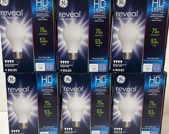 GE Reveal HD 75W Equivalent Light Bulbs: 53W, 790 Lumens, 24-Pack