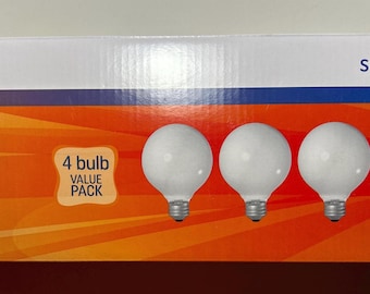 GE 40watt Soft White Globe 4 Light Bulbs: E26 screw Ceiling fan Decorative Lighting 1-Pack